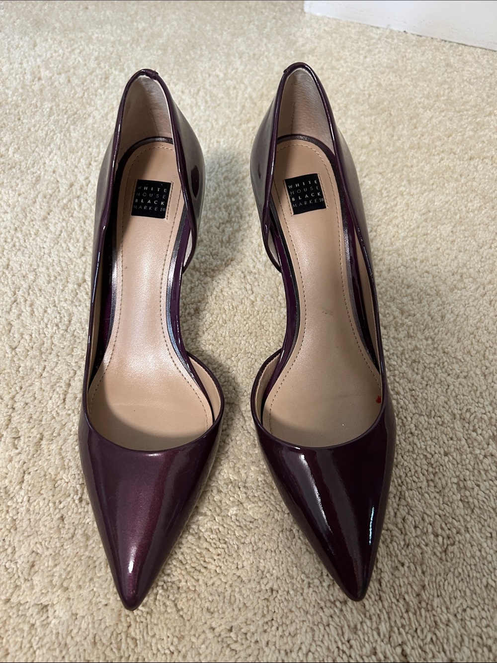 White House Black Market Women's Deep Plum Patent Pointed-Toe Pumps